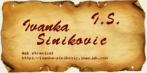 Ivanka Šiniković vizit kartica